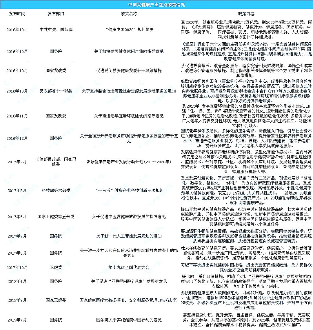 2020年中国大健康产业市场前景及投资研究报告（简版）