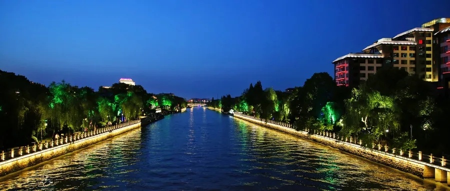 江苏扬州京杭大运河夜景